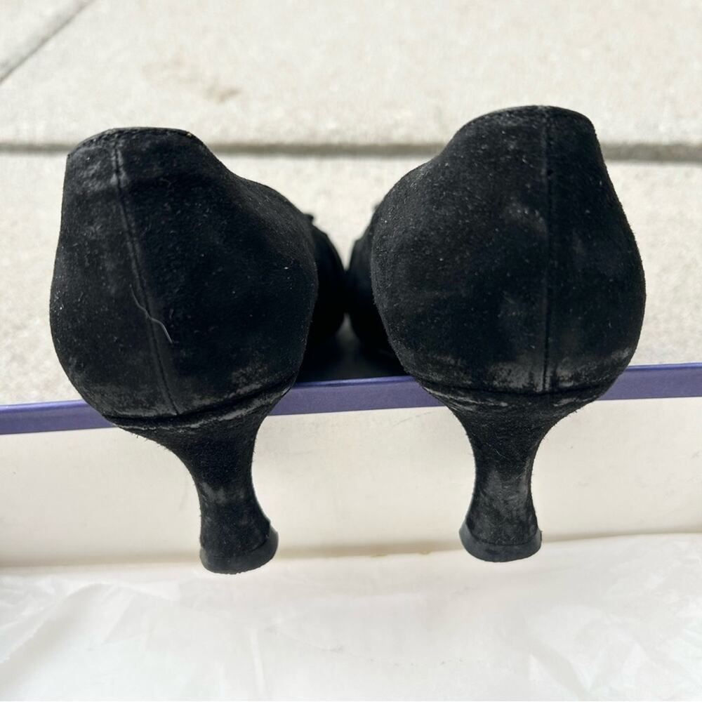 Stuart Weitzman Kitten Heel Vintage Y2K 00's Black Suede 7.5 - Picture 7 of 12